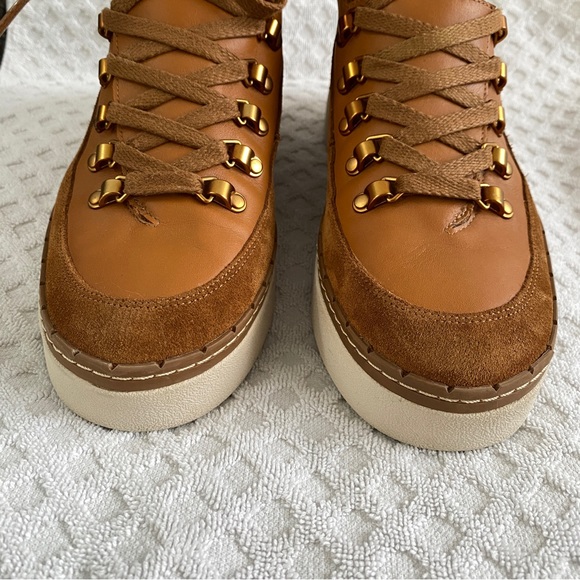Vince Soren Suede & Leather High Top Sneaker Boot Tan Size 8M Retail $350 - Picture 5 of 13